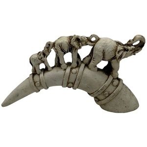 Elephants Family in a Line Ceramic Figurine